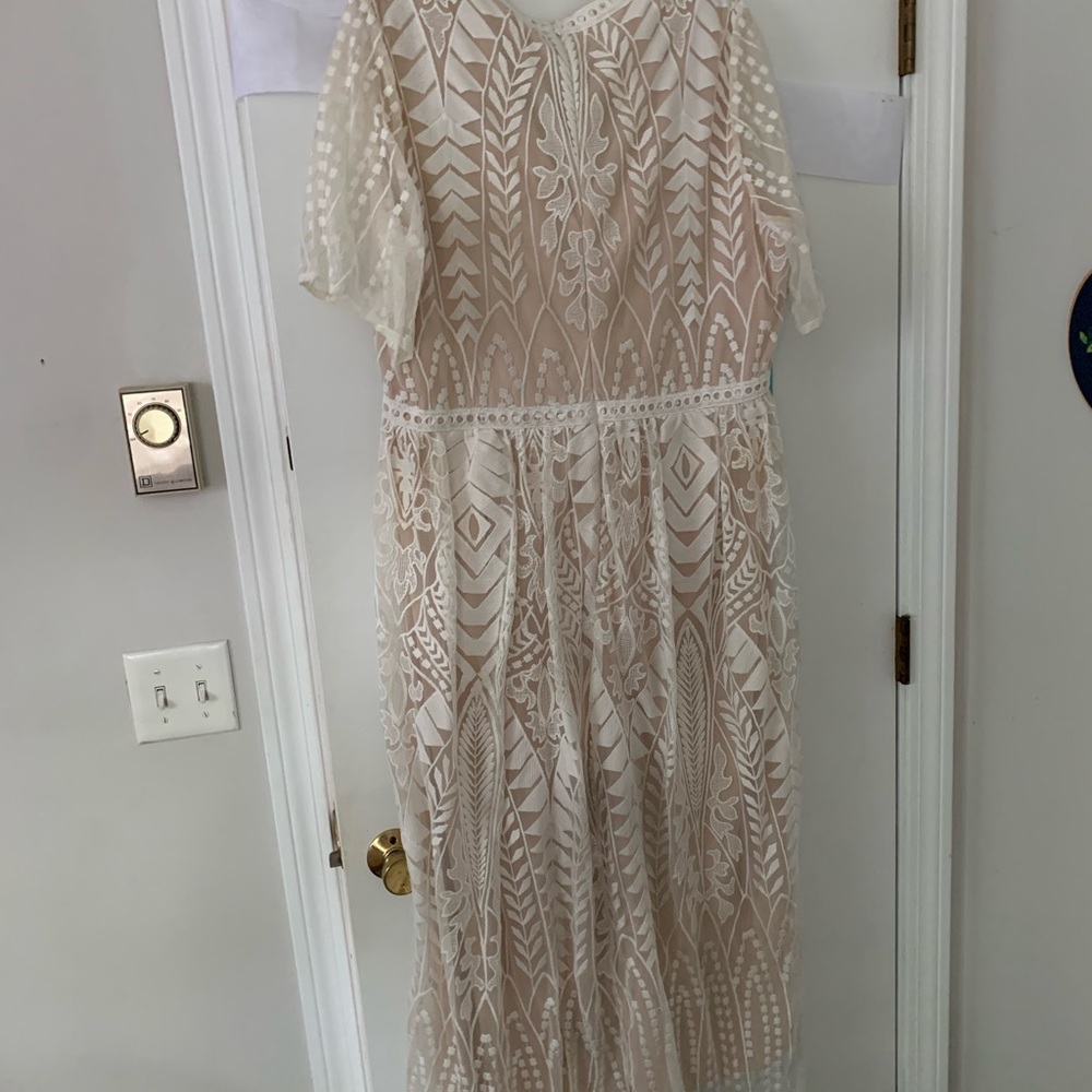 Ivory/ champagne long dress size XXL - Picture 4 of 7